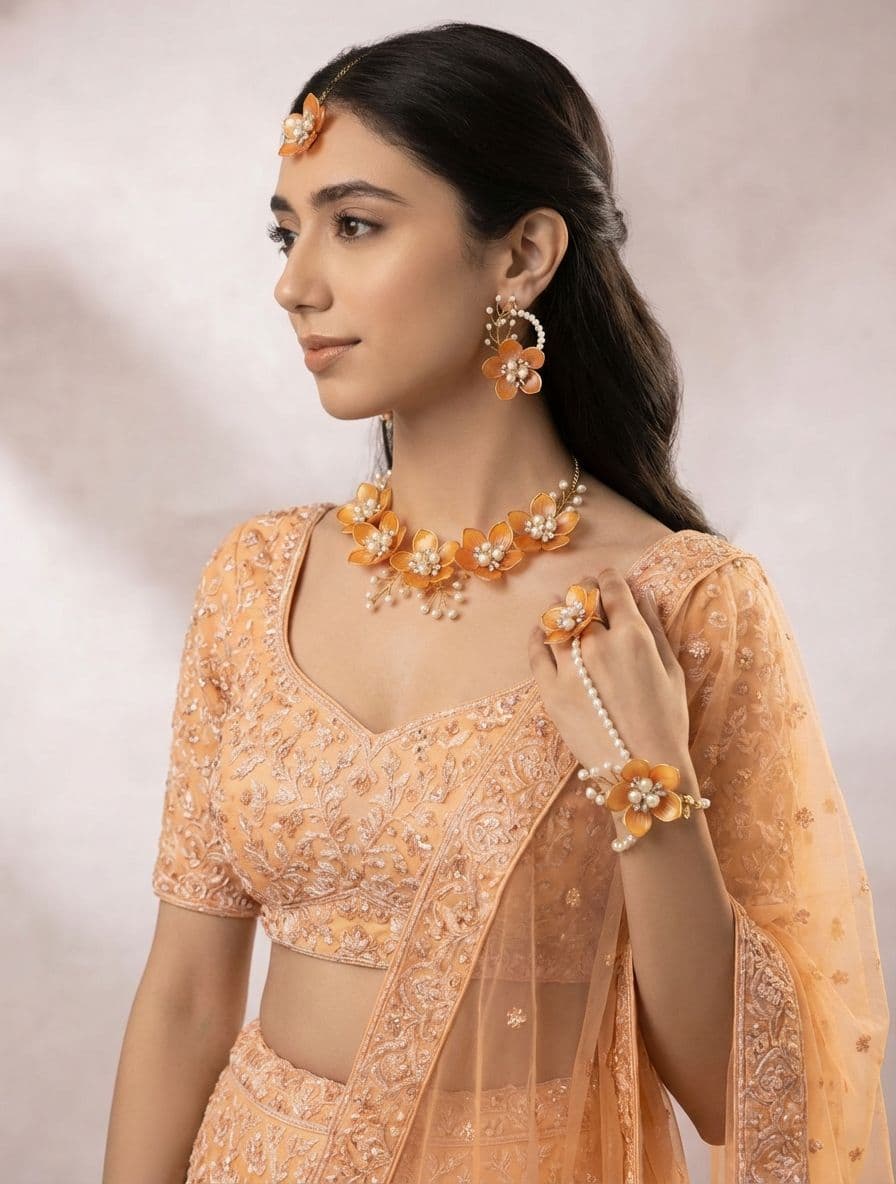 Vivid Bloom: Acrylic Bridal Jewelry Set in Springtime Hues