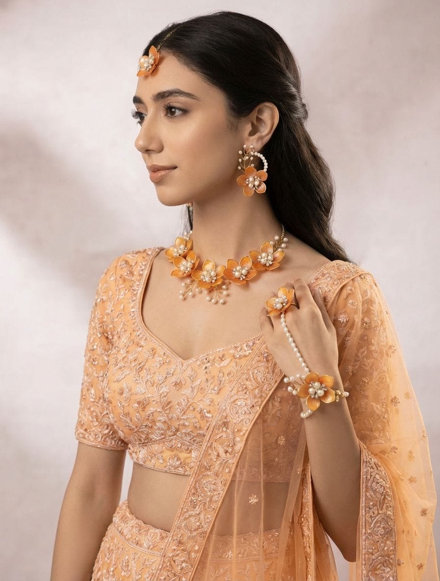 Vivid Bloom: Acrylic Bridal Jewelry Set in Springtime Hues