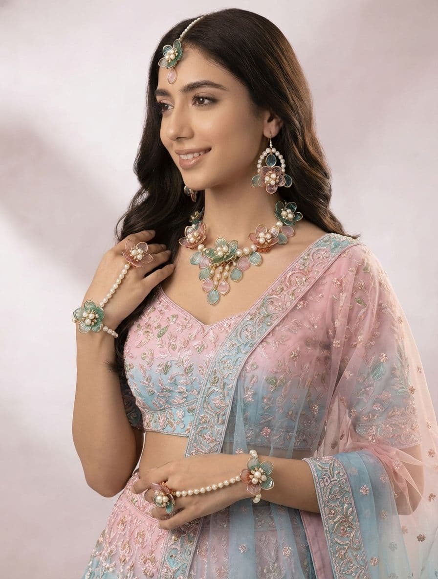 Floral Sky Acrylic - Elite Bridal Jewelry Ensemble