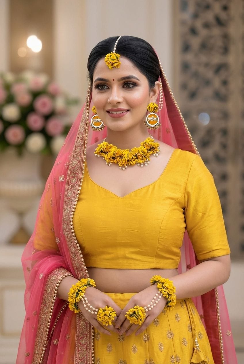 Bridal Blossom - Haldi Function Floral Jewelry Set