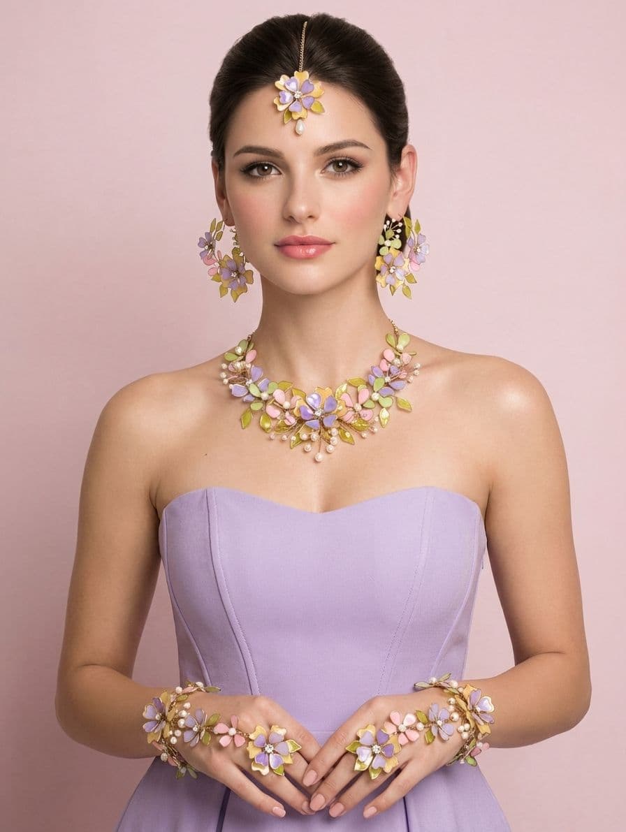 Pastel Rainbow Resin Delight Ensemble - A Beaded Jewelry Marvel