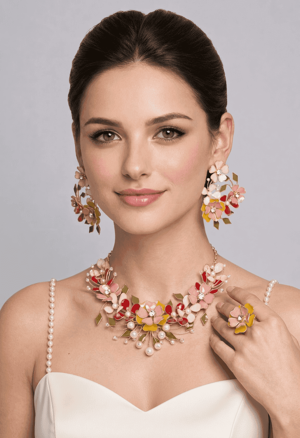 Resin Charm: Handmade Floral & Beaded Jewellery Set for Haldi/Mehndi Brides