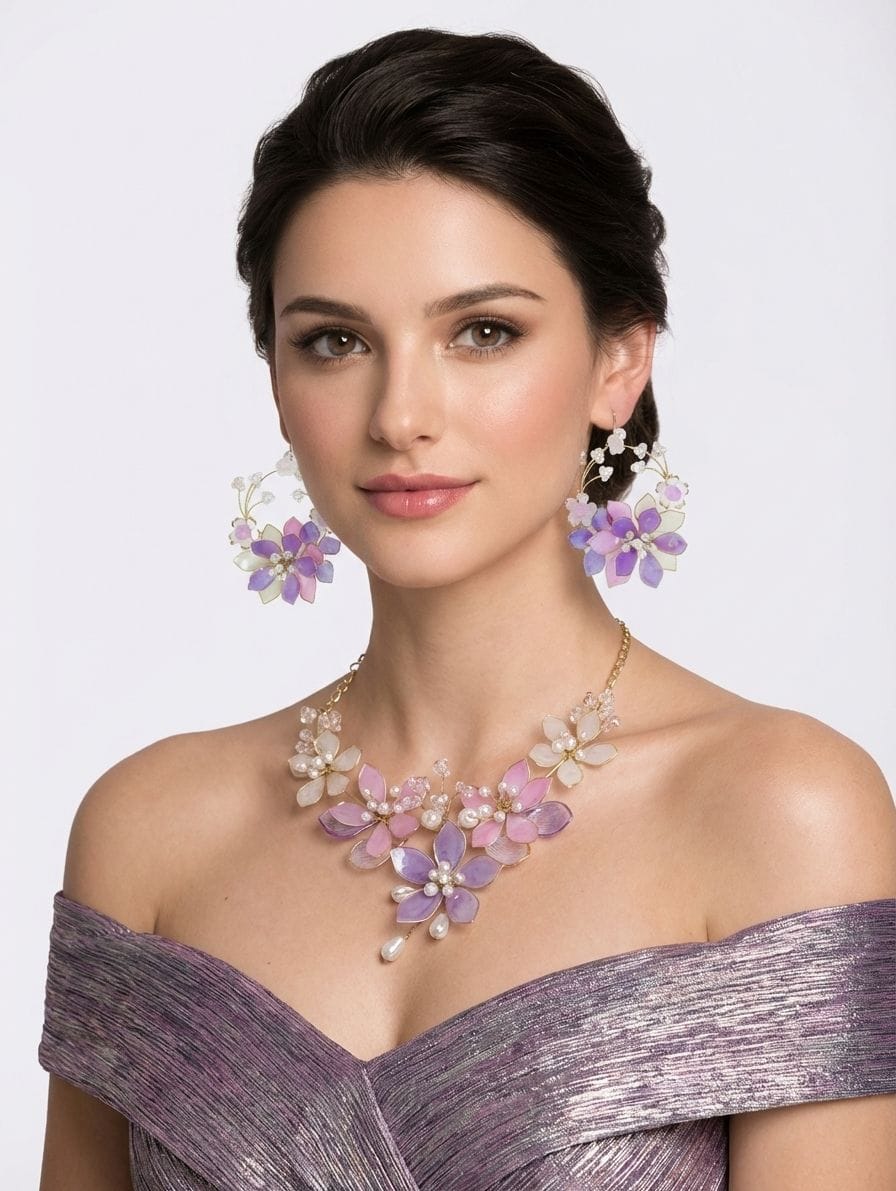 Vibrant Hues: Resin Beaded Jewelry Set for Bridal & Festive Affair