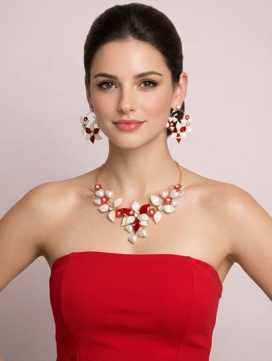 Blossom Essence: Handcrafted Floral Resin Bridal Set in Vibrant Hues