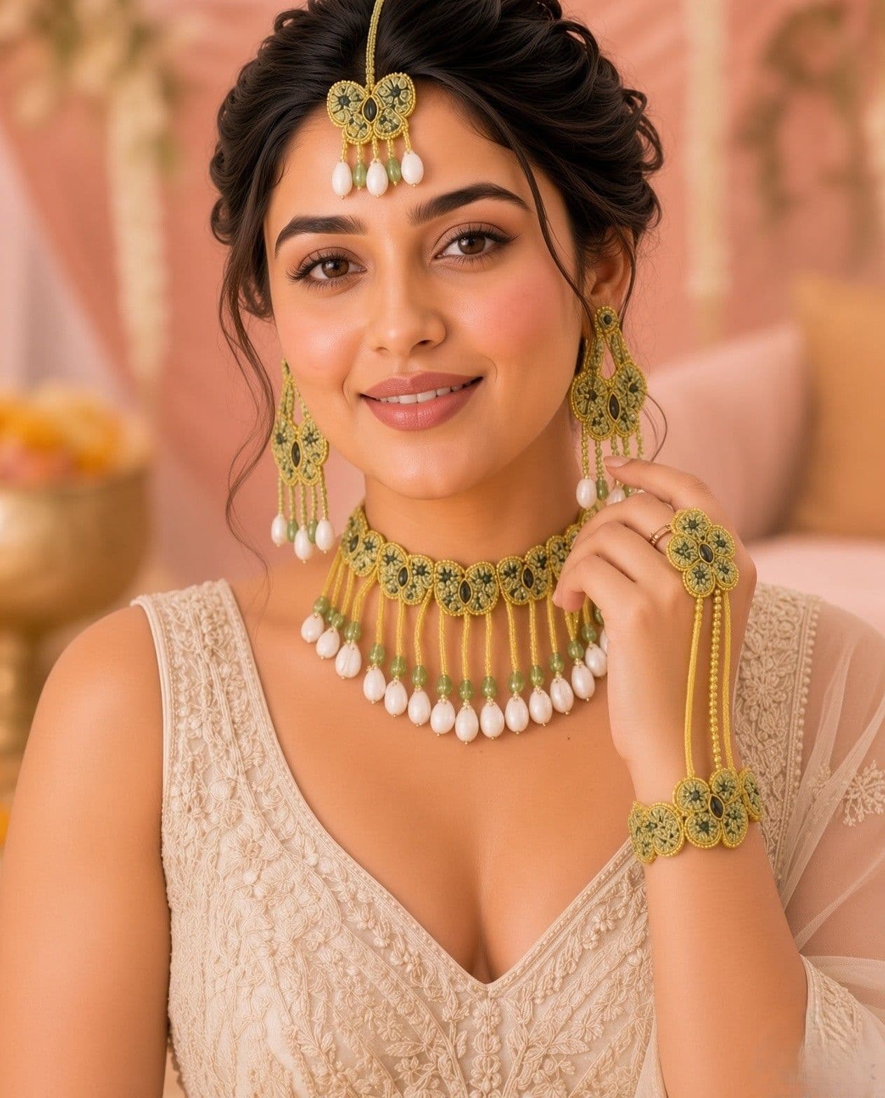 How to Wear a Haathphool at the Haldi and Mehndi